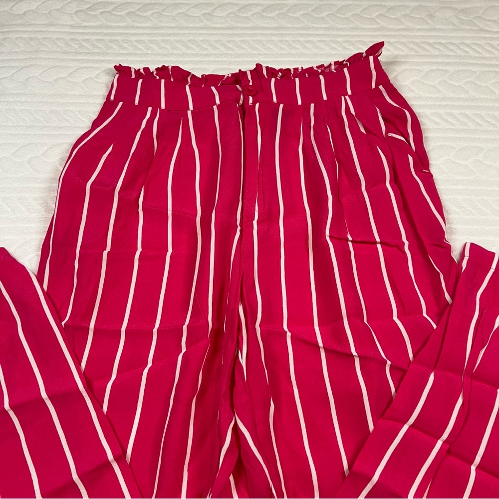 💗 Forever 21 -‎ Womans High Waisted Striped Pants - Picture 2 of 9